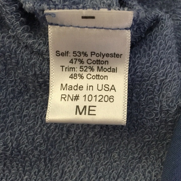 Soft Surroundings Fleece Tunic Top Raw Edges Blue Size Medium - Picture 7 of 7